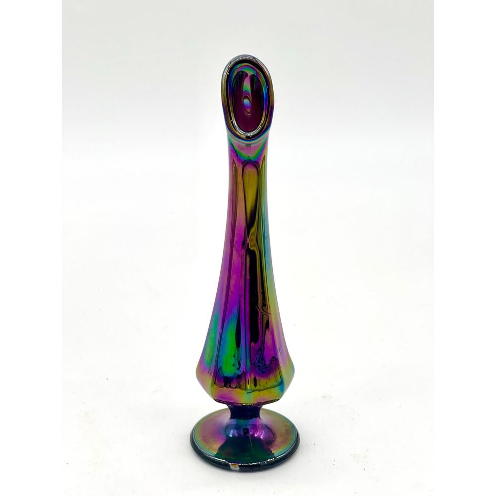 Vase - Vintage Fenton Single Rose Camealion Color - Marked - 9"H